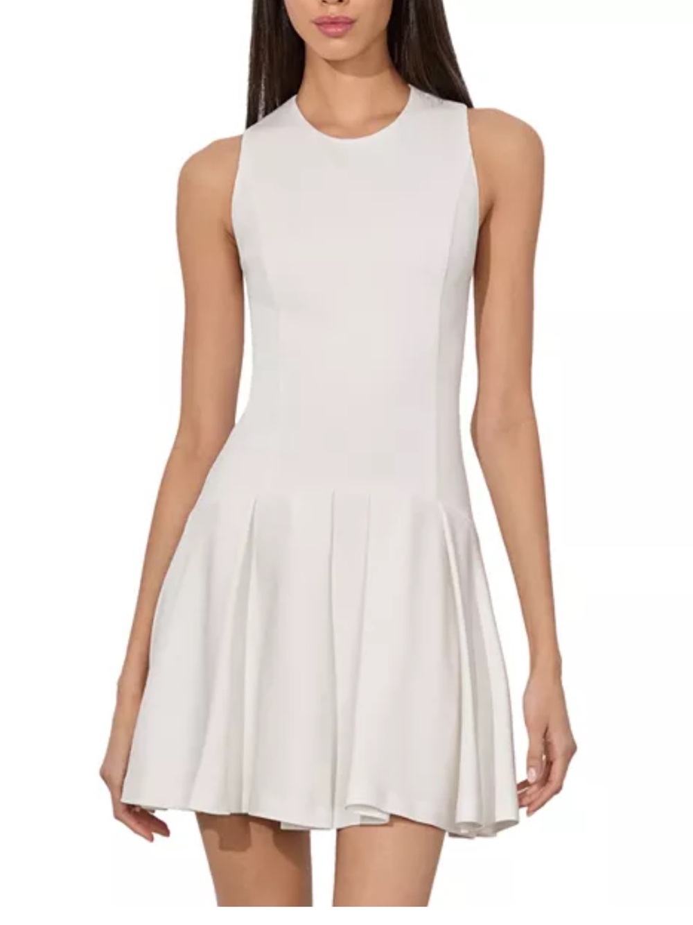 Alice + Olivia White Sleeveless Fit-and-Flare Mini Dress